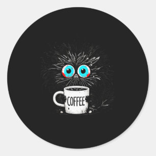 Black Cat Its Fine Im Fine Everything Is Fine Funn Classic Round Sticker