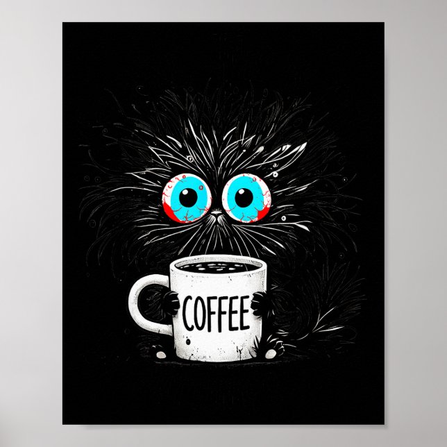 Black Cat Its Fine Im Fine Everything Is Fine Funn Poster (Front)