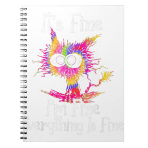 Black Cat It's Fine I'm Fine Everything Is Fine Ti Notebook
