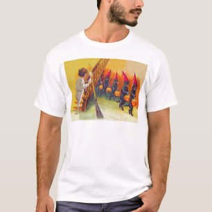Black Cat Jack O Lanter Pumpkin Broom T-Shirt
