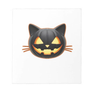 Black Cat Jack o'Lantern Emoji Classic T-Shirt Notepad