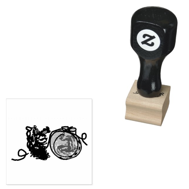 Black Cat joy autumn  Rubber Stamp (Stamped)