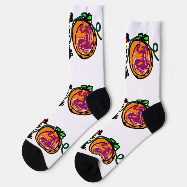 Black Cat joy autumn  Socks (Left)