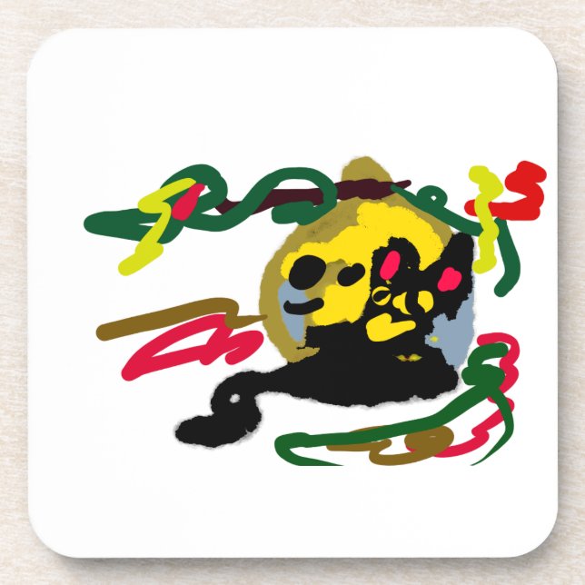 Black cat joy Halloween Coaster (Front)