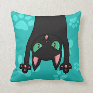 Black Cat jumping out Cushion