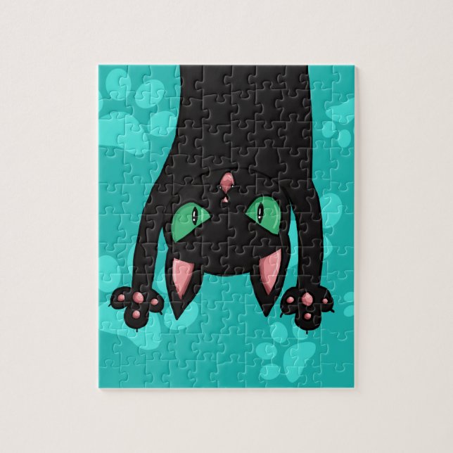 Black Cat jumping out Jigsaw Puzzle (Vertical)