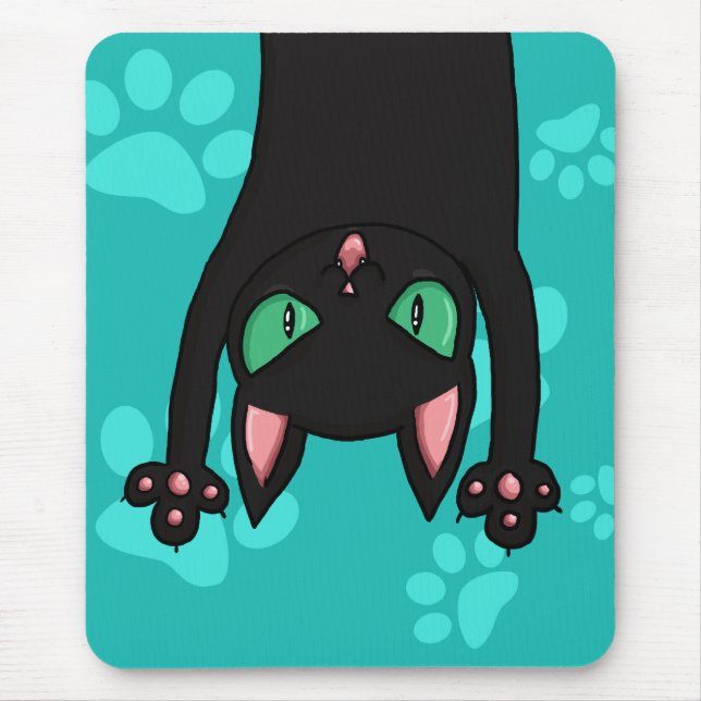 Black Cat jumping out Mouse Pad (Front)