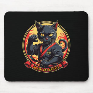Black Cat Karate For Men Women Kids  Mouse Pad