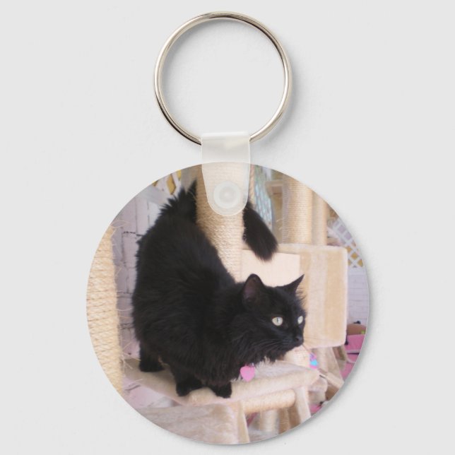 Black Cat Key Chain featuring Smoky (Front)