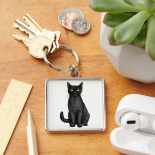 Black cat key ring