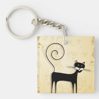 Black cat key ring