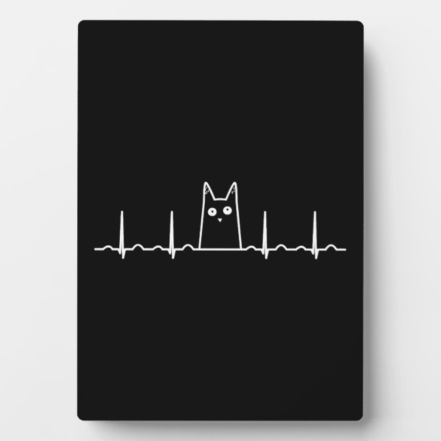 black cat kids heartbeat gift plaque (Front)
