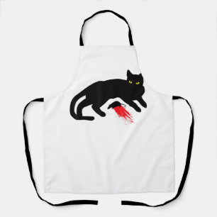 Black Cat Killer Instincts Dead Mouse Punk Goth Apron