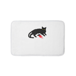 Black Cat Killer Instincts Dead Mouse Punk Goth Bath Mat