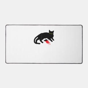 Black Cat Killer Instincts Dead Mouse Punk Goth Desk Mat