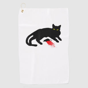 Black Cat Killer Instincts Dead Mouse Punk Goth Golf Towel