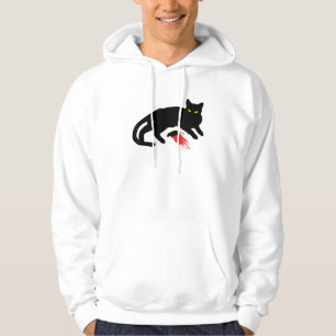 Black Cat Killer Instincts Dead Mouse Punk Goth Hoodie