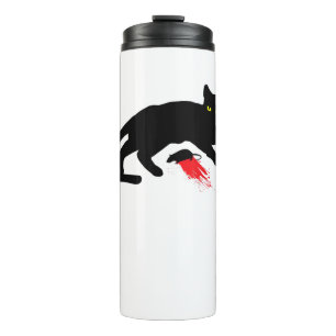Black Cat Killer Instincts Dead Mouse Punk Goth Thermal Tumbler