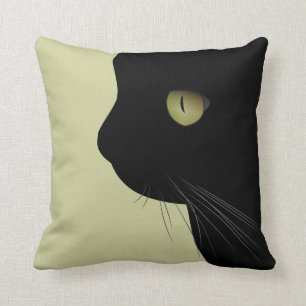 Black Cat Kitty Pillow