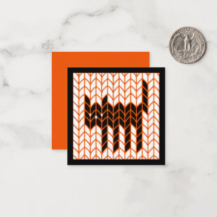 BLACK CAT KNIT 2.5" Square Flat Halloween Card III