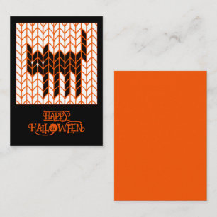 BLACK CAT KNIT 3.5x2.5 Flat Halloween Notecard III