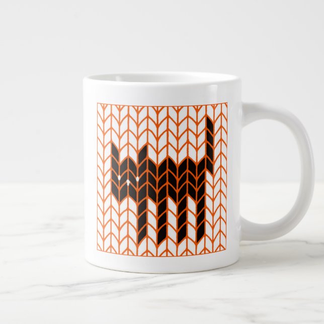 BLACK CAT KNIT Big White Mug  (Right)