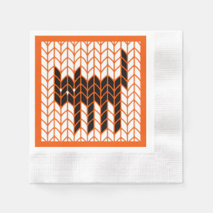 BLACK CAT KNIT Coined Cocktail Paper Napkins II