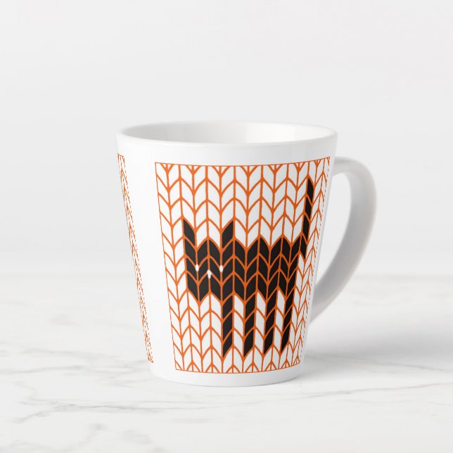 BLACK CAT KNIT Latte Mug  (Right Angle)