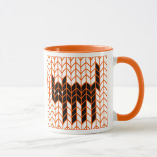 BLACK CAT KNIT Orange Combo Mug