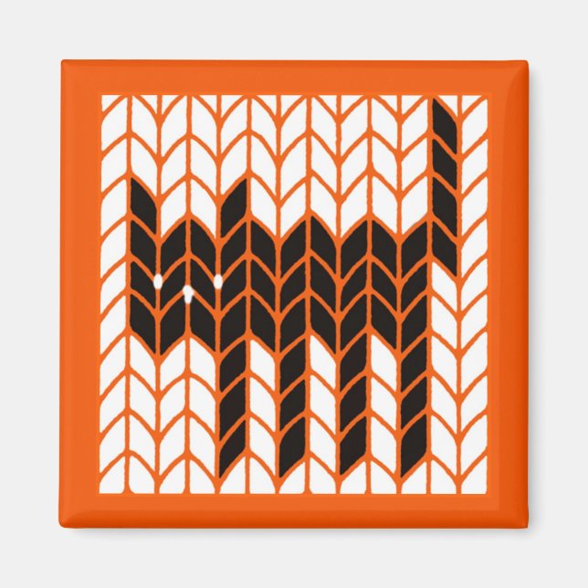 BLACK CAT KNIT Square Magnet II (Front)