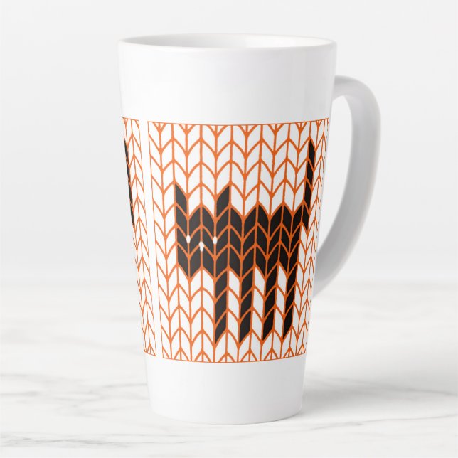 BLACK CAT KNIT Tall Latte Mug  (Right Angle)
