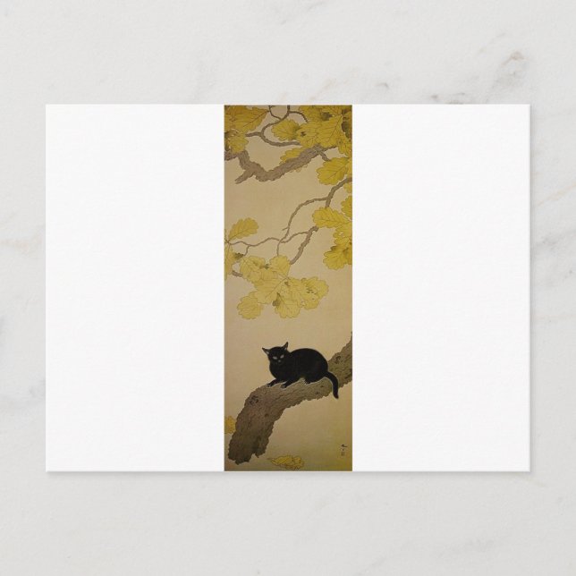 Black Cat (Kuroki Neko) by Hishida Shunso Postcard (Front)