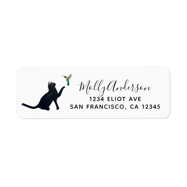 Black Cat Label Return Address Label (Front)