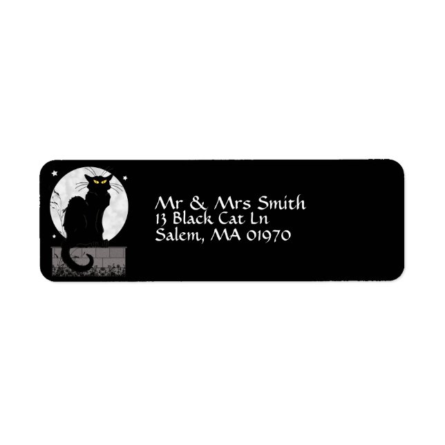 'Black Cat' Label Return Address Label (Front)