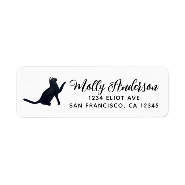 Black Cat Label Return Address Label (Front)