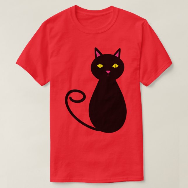Black Cat Lady Cute Cat Lover  T-Shirt (Design Front)
