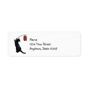 Black Cat Lantern Return Address Labels