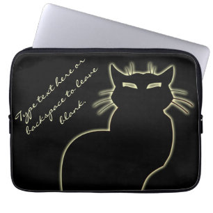 Black Cat Laptop Sleeve Personalise Cat Lover Case