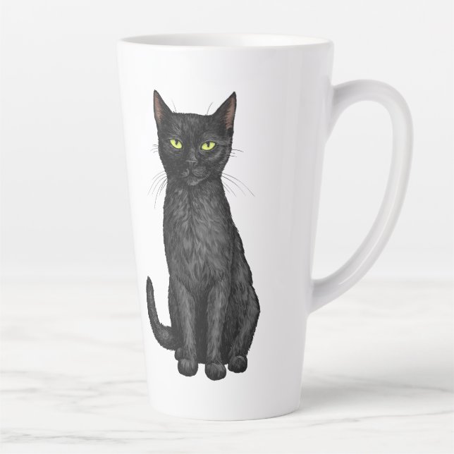 Black cat latte mug (Right)