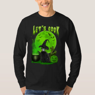 Black Cat Let S Cook Pumpkin Moon Funny Cat Lover T-Shirt