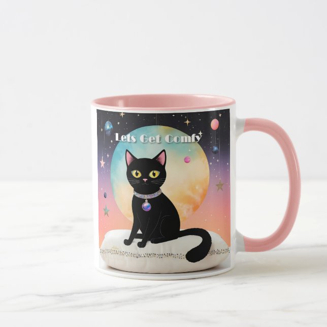 Black Cat - Lets Get Comfy Mug (Right)