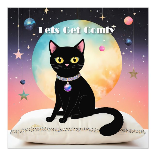 Black Cat - Lets Get Comfy Photo Print (Front)