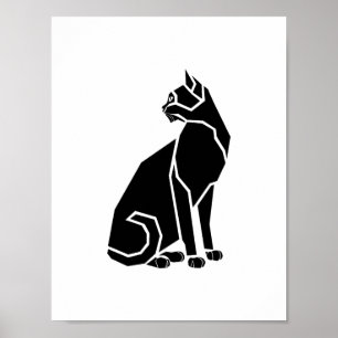 Black Cat Looking Back Poster