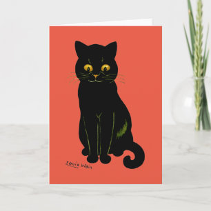 Black cat, Louis Wain Card