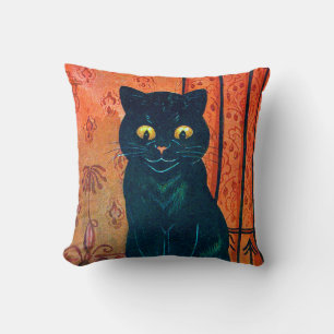 Black cat, Louis Wain Cushion