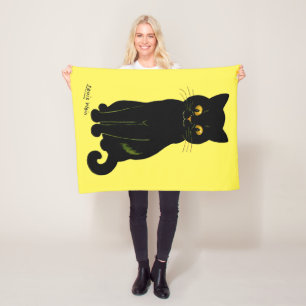 Black cat, Louis Wain Fleece Blanket