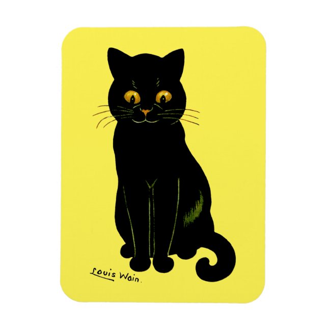 Black cat, Louis Wain Magnet (Vertical)