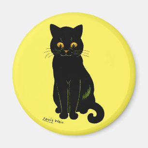 Black cat, Louis Wain Magnet
