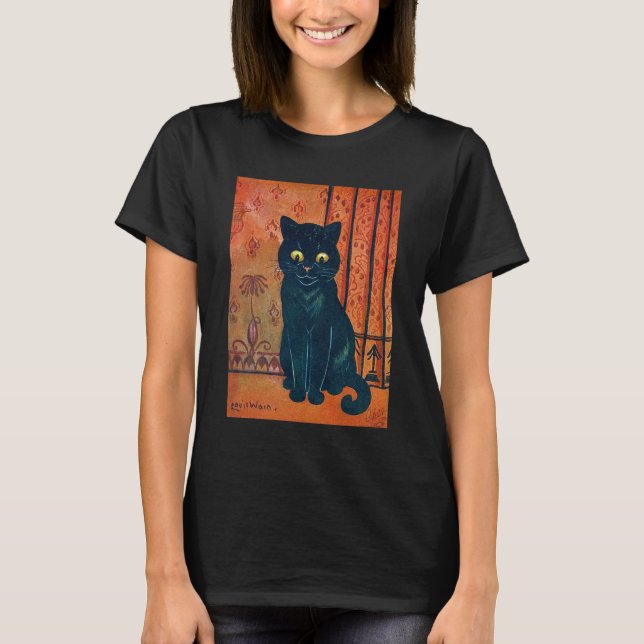 Black cat, Louis Wain T-Shirt (Front)