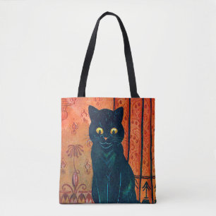 Black cat, Louis Wain Tote Bag
